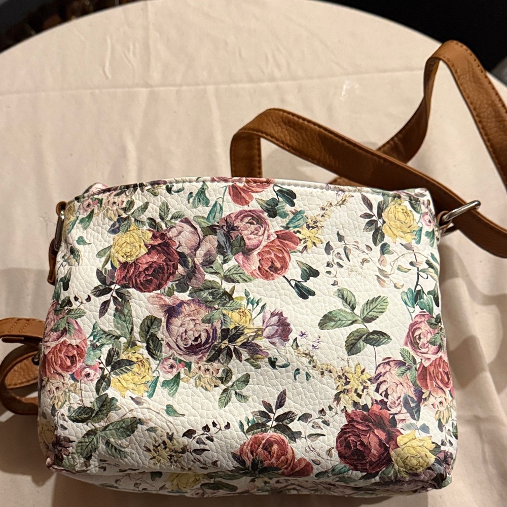 Bueno Green and Brown Floral Backpack